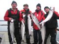 Die Lachsangler erfolgreicher Fang in der Ostsee